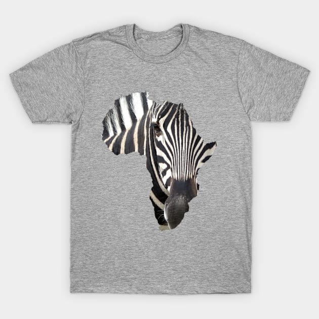 Africa Map Zebra T-Shirt by ColorFlowCreations